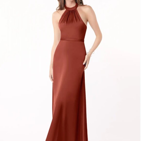 Azazie Delmar Stretch Satin Dress - Picture 1 of 2